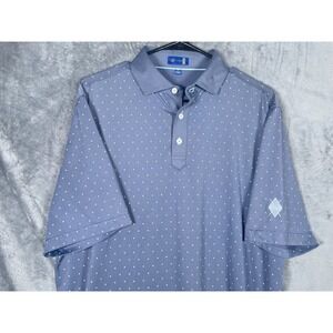 Stitch Golf Men's Polo Shirt Blue Gray Print Logo on Sleeve Size Medium